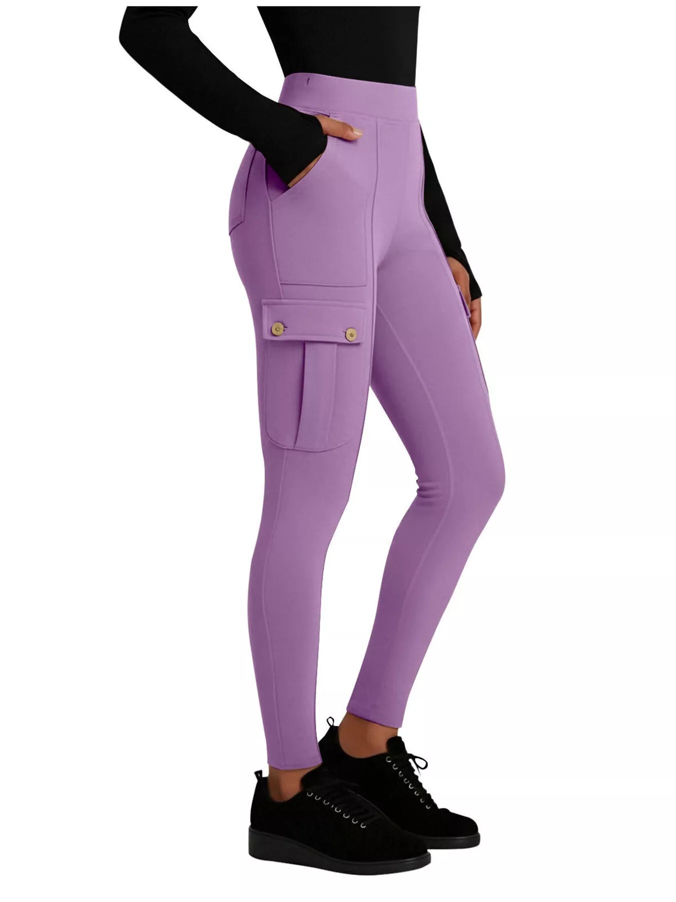 High waist active pants rear fit view