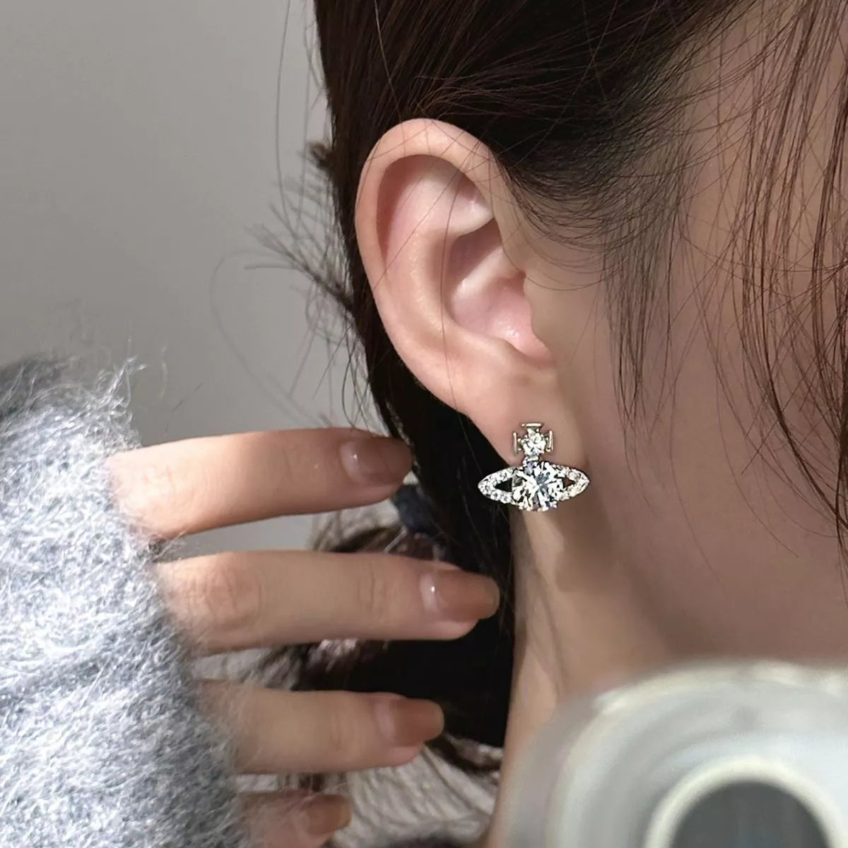 Planet earrings with matching gift box