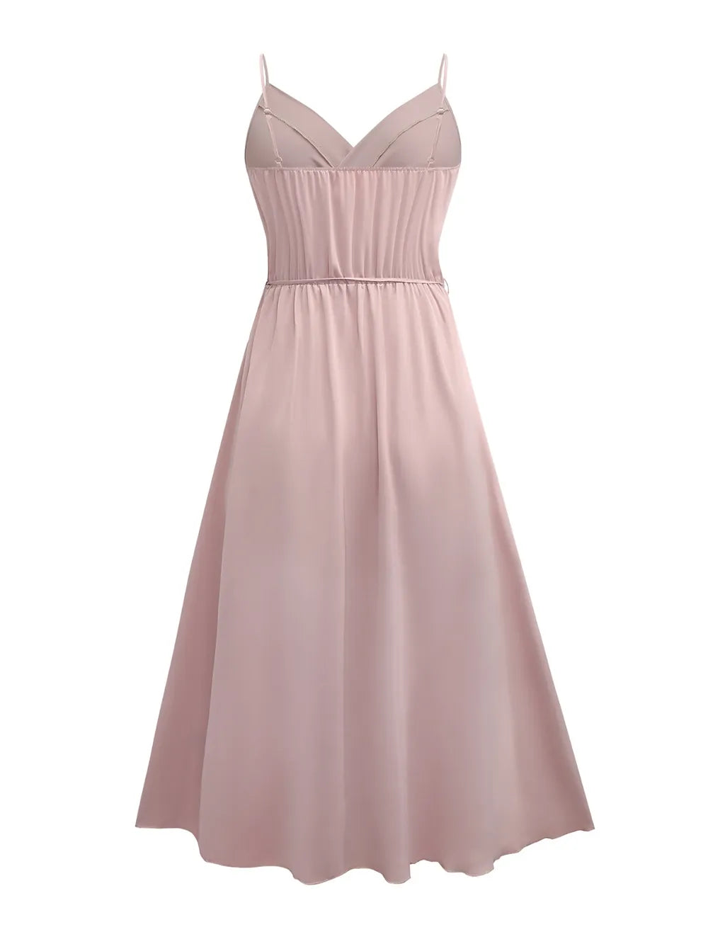 Blush surplice dress neckline and strap detail