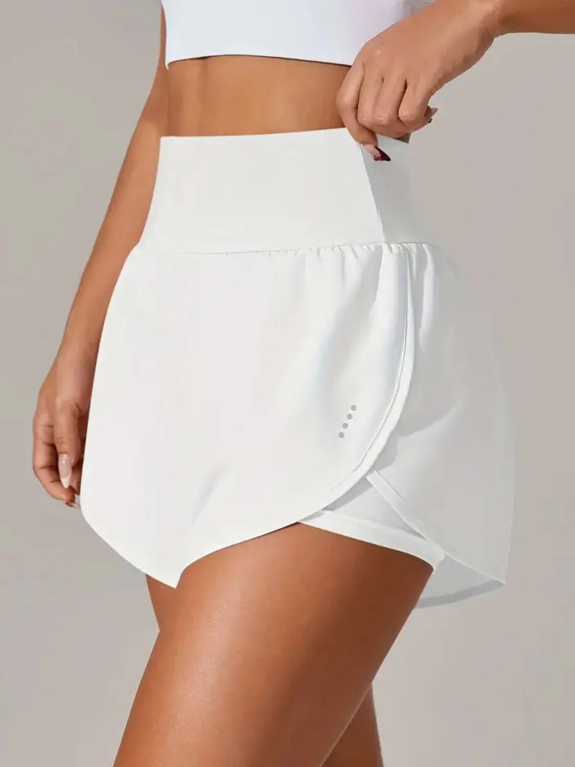 Black high waist active shorts with side pocket detail