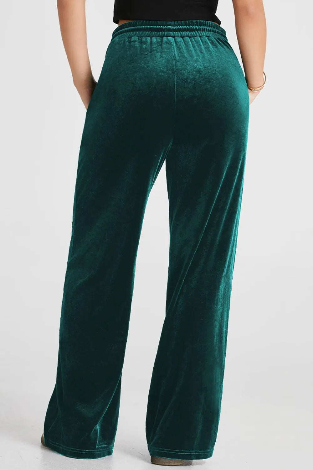 Burgundy wide leg active pants front view