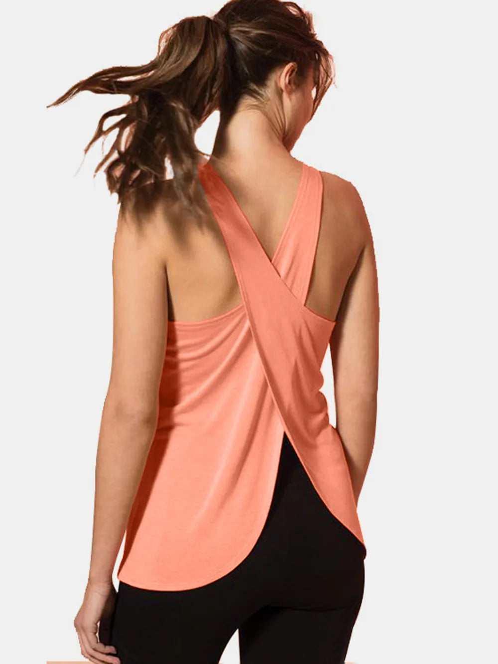 Crisscross scoop neck tank in deep red