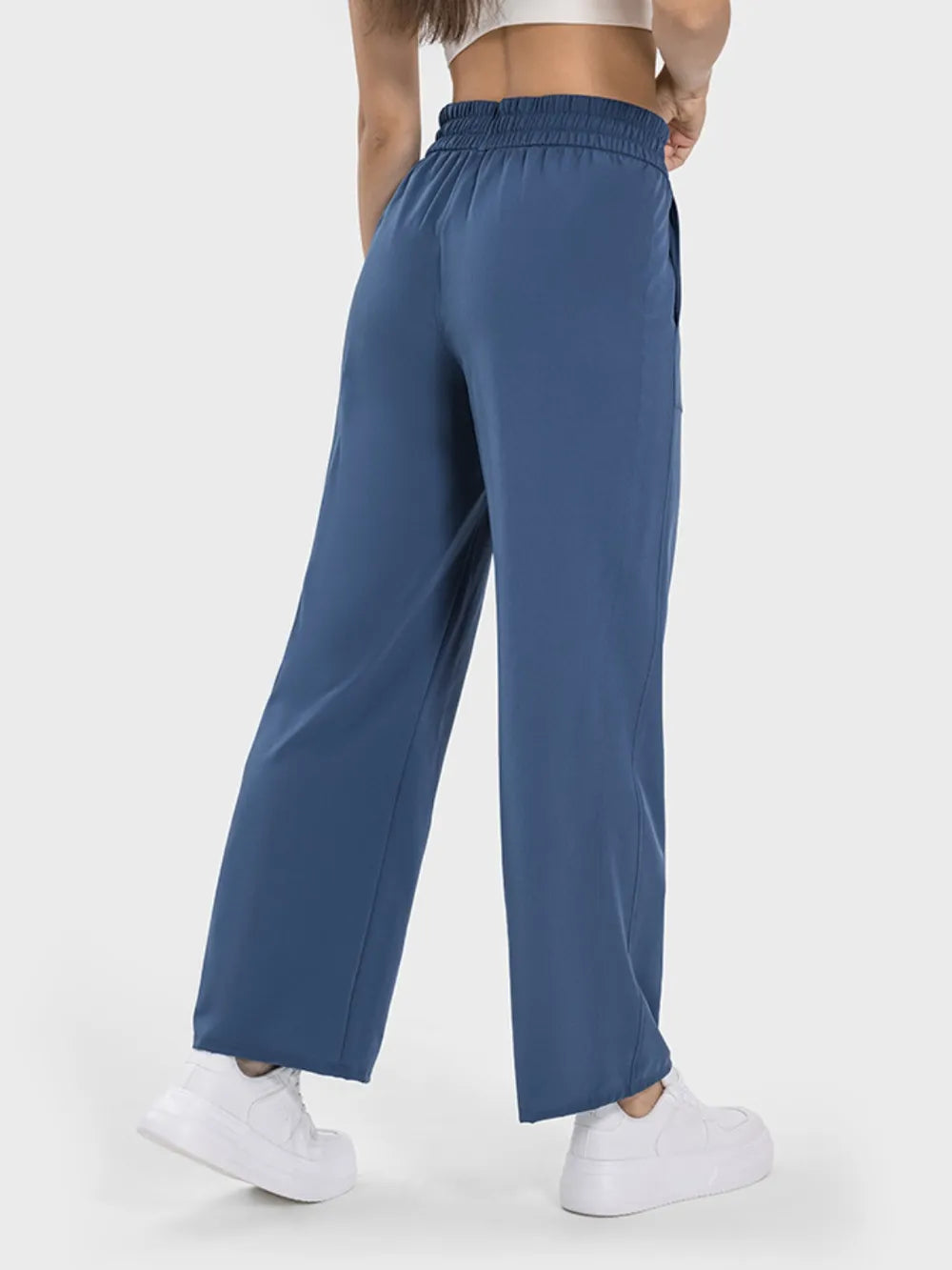 Womens active pants side profile view