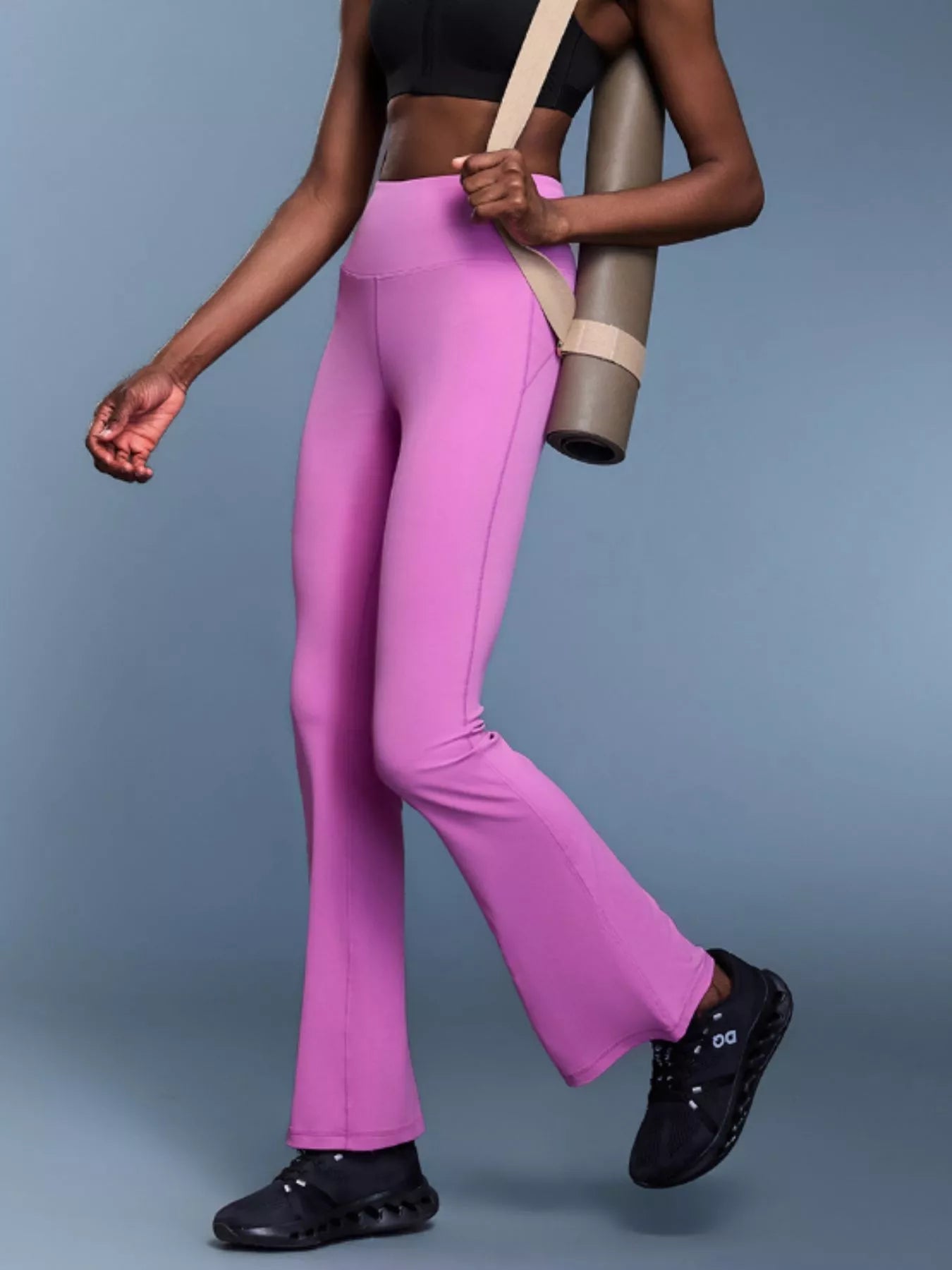 Flare leggings back view showing fit