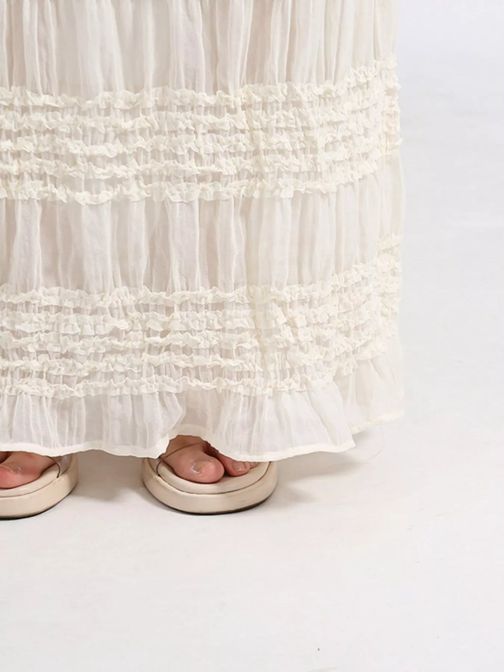 Ruched halter maxi dress angled full view
