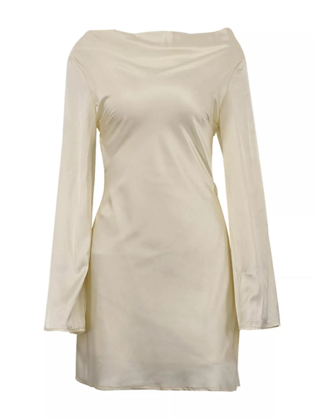Long sleeve mini dress front detail