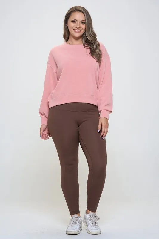 High waisted fleece lined leggings detail shot