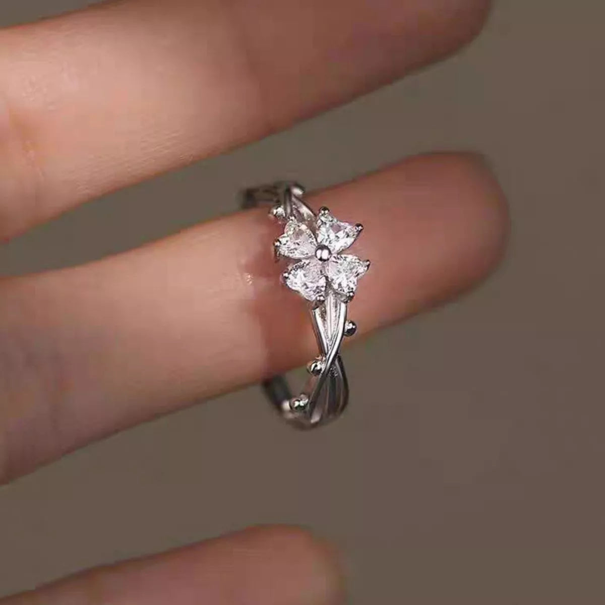 Zircon ring stone sparkle close up