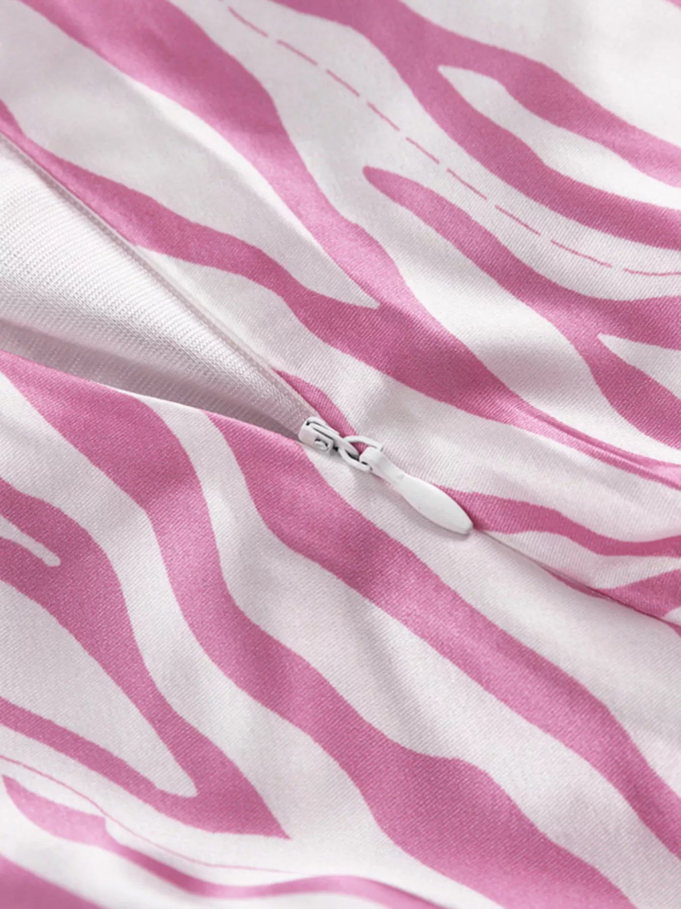 Satin zebra print skirt full outfit