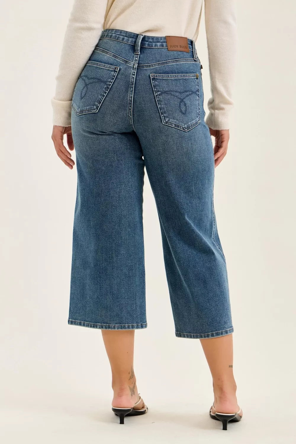 Quarry fade wash denim fabric close up