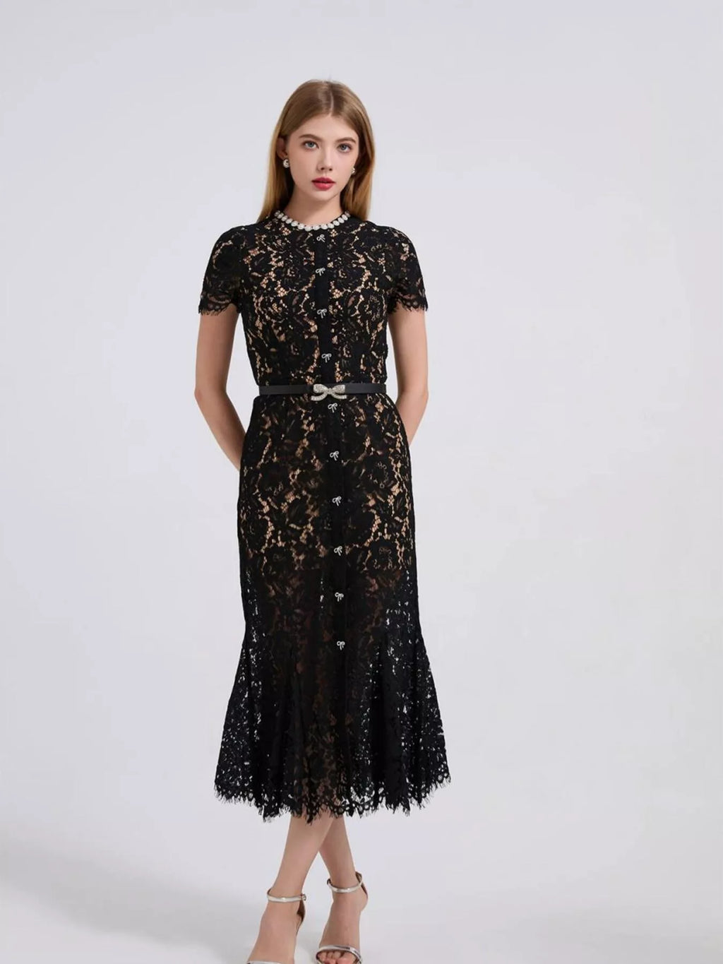 Lace mermaid dress back detail
