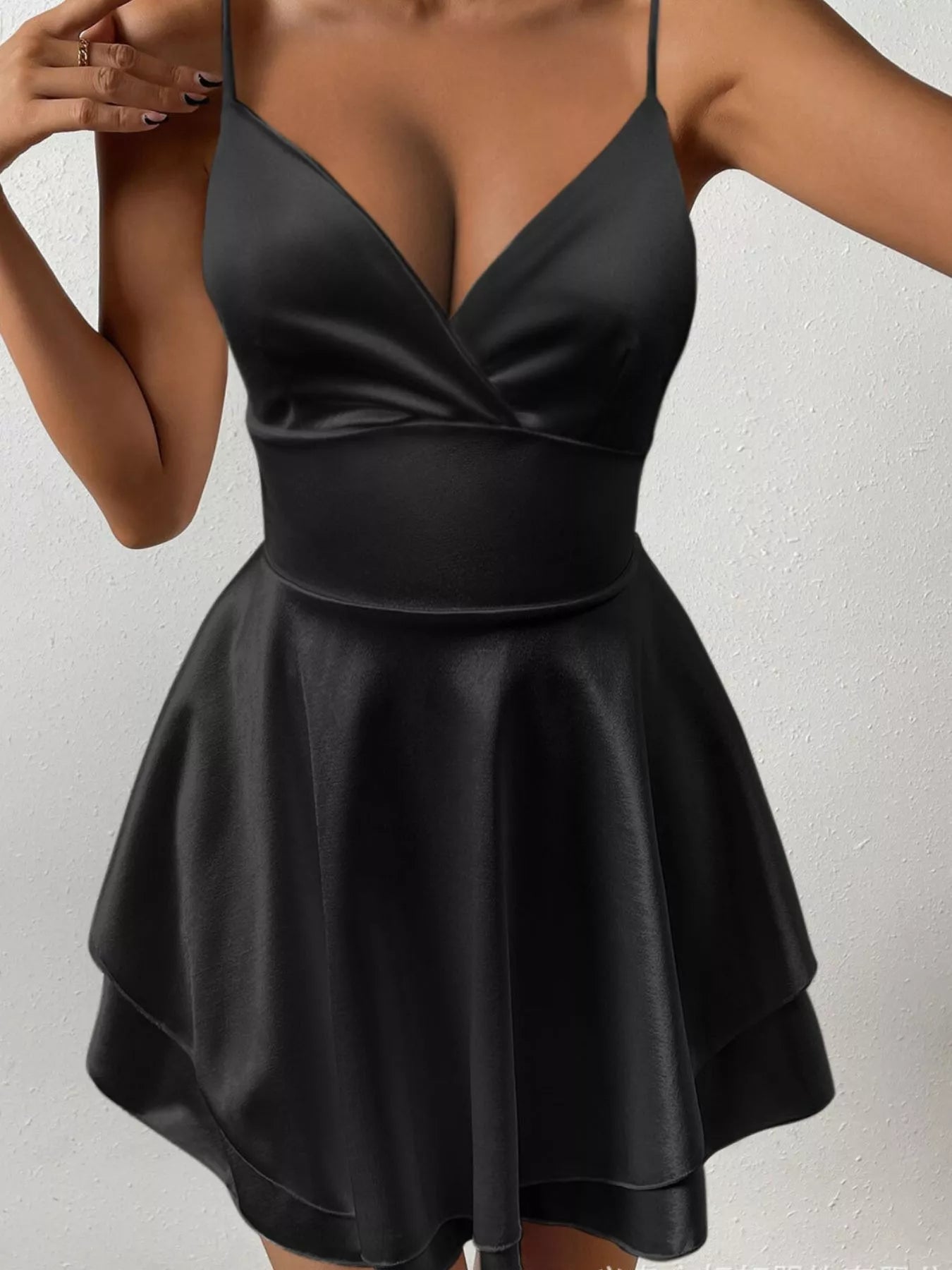 Layered skirt movement detail mini dress