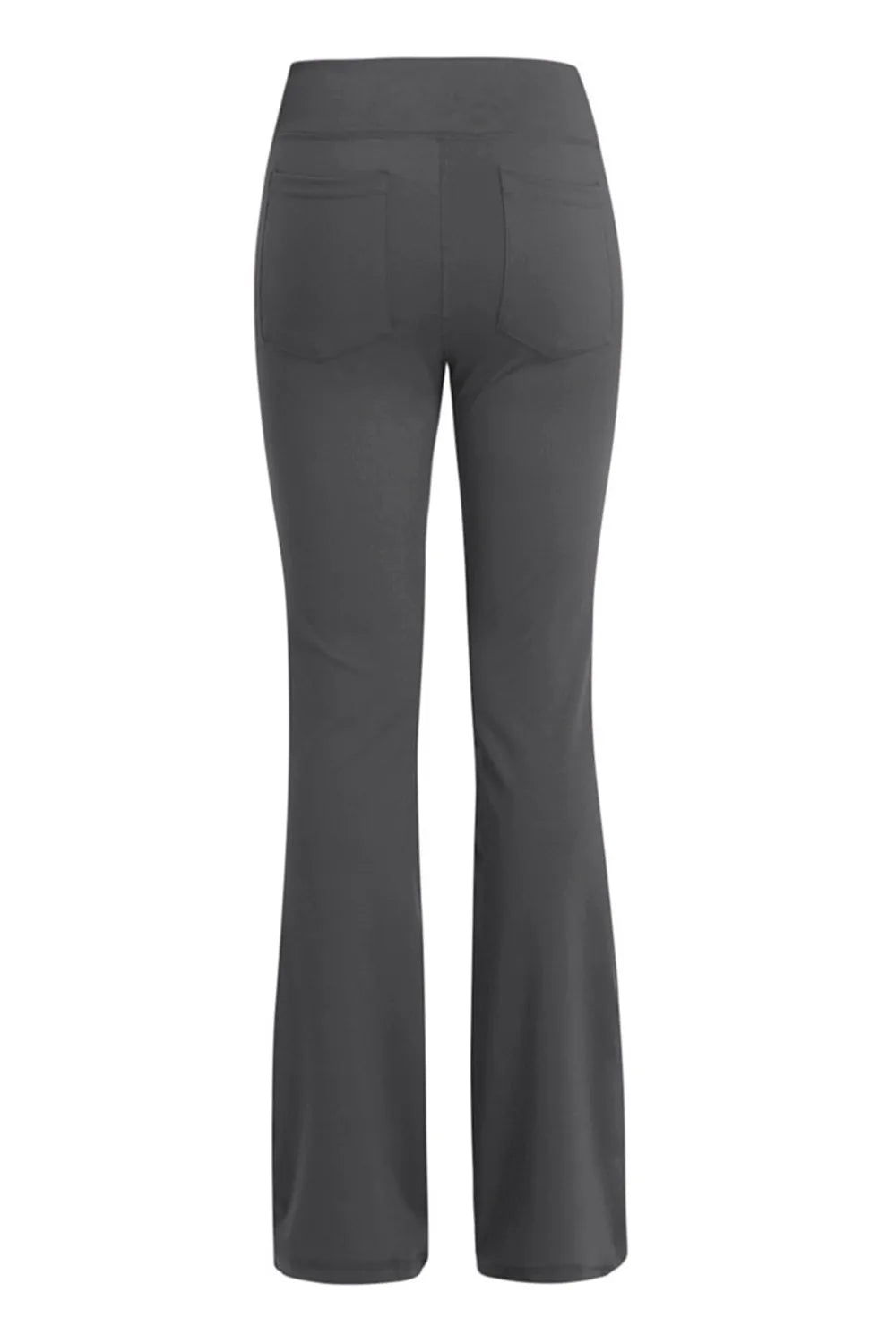 Gray high waist yoga pants flared hem