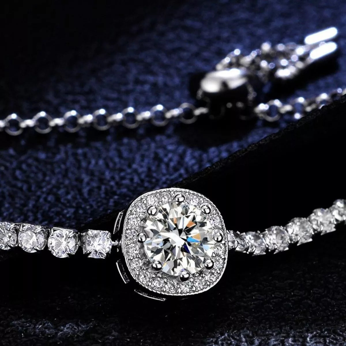 Moissanite bracelet with matching gift box