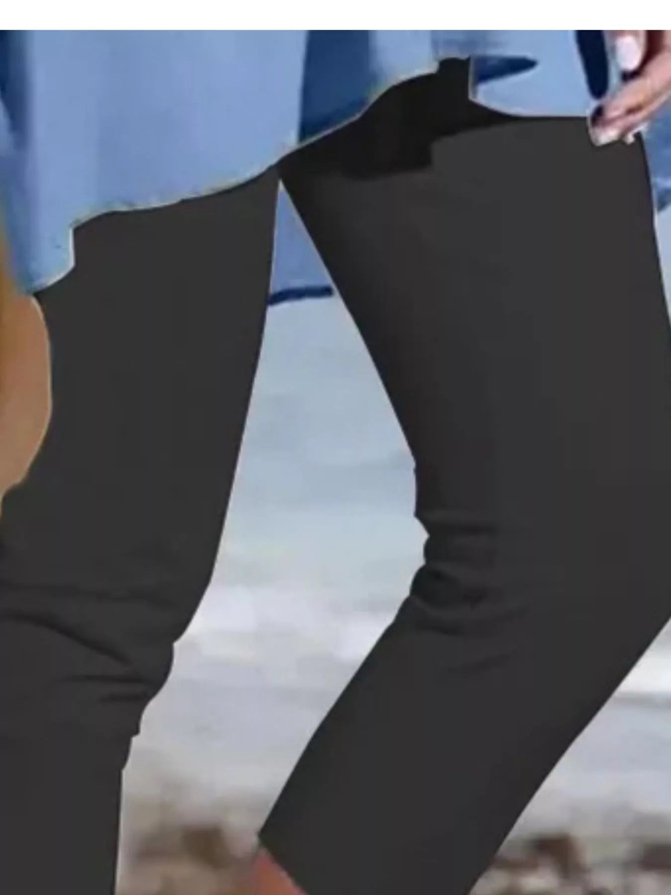 Cropped leggings side view on model