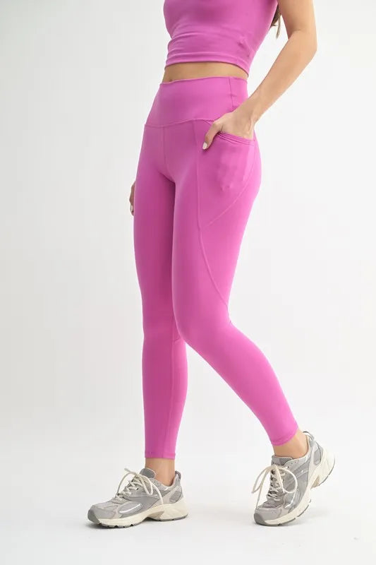 Orchid sculpt leggings side view showing high waist fit