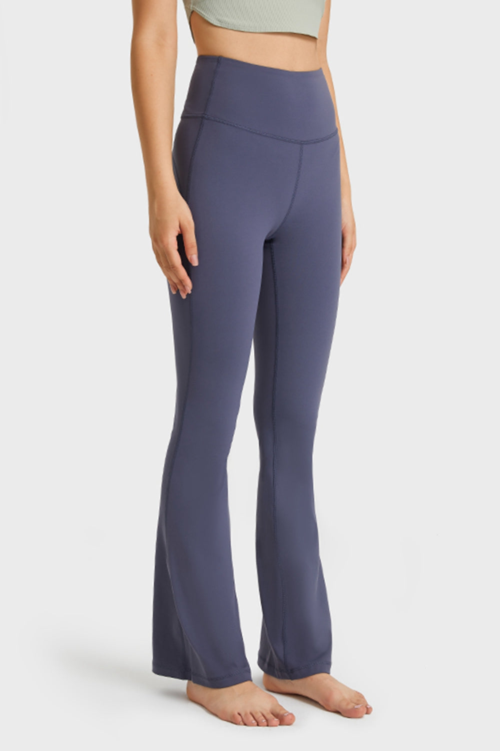 Flare yoga pants color range flat lay