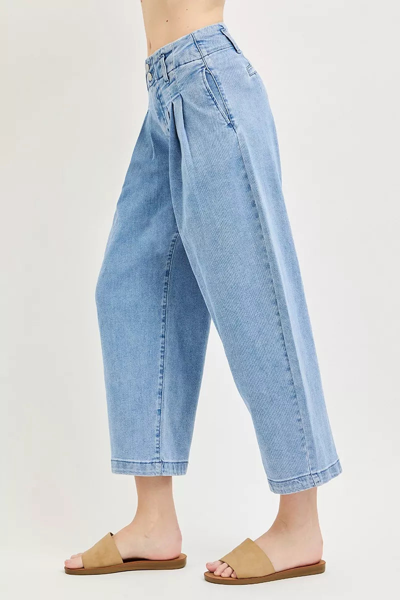 RISEN crop barrel jeans back view