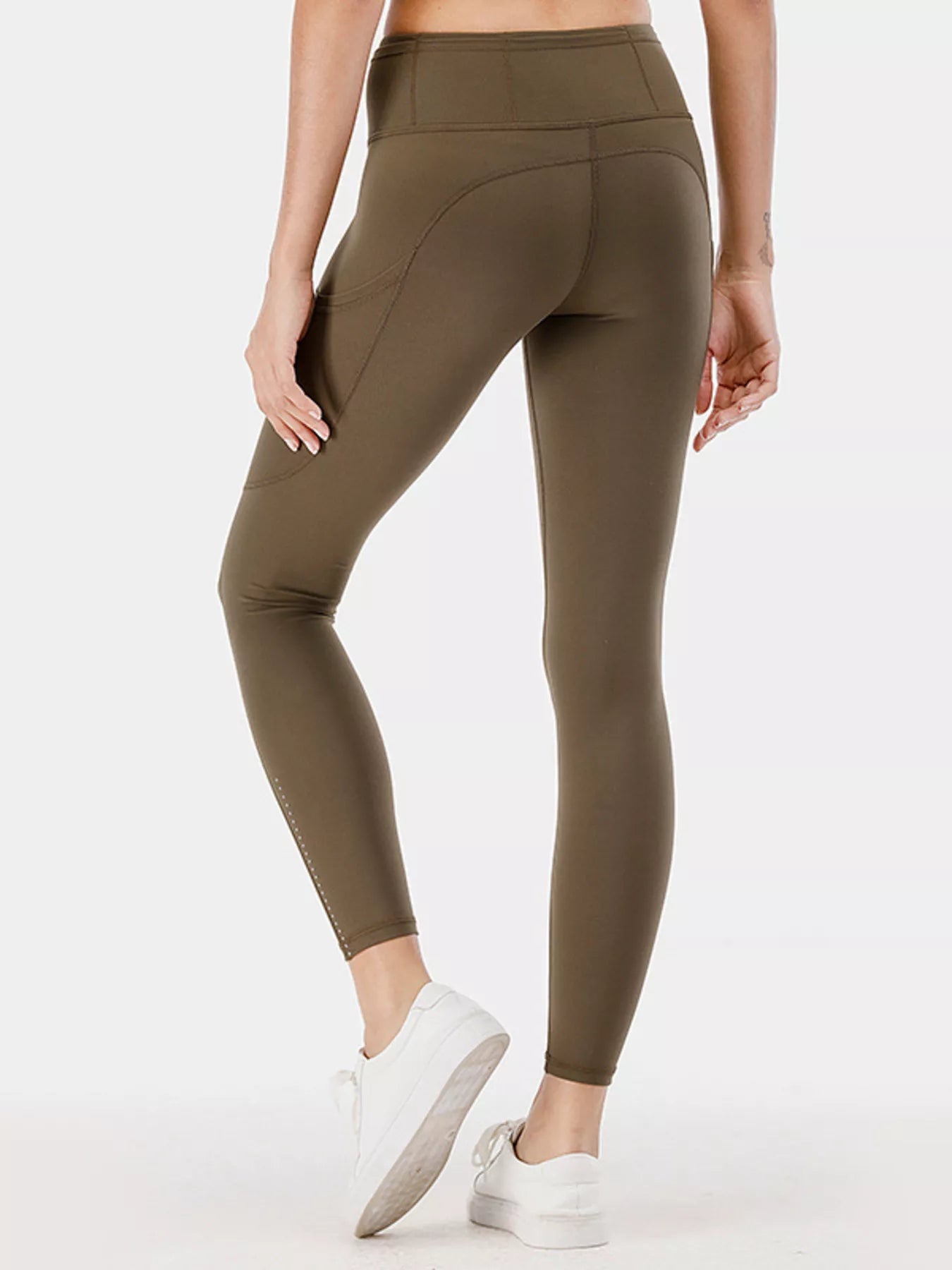 High waisted workout leggings back view