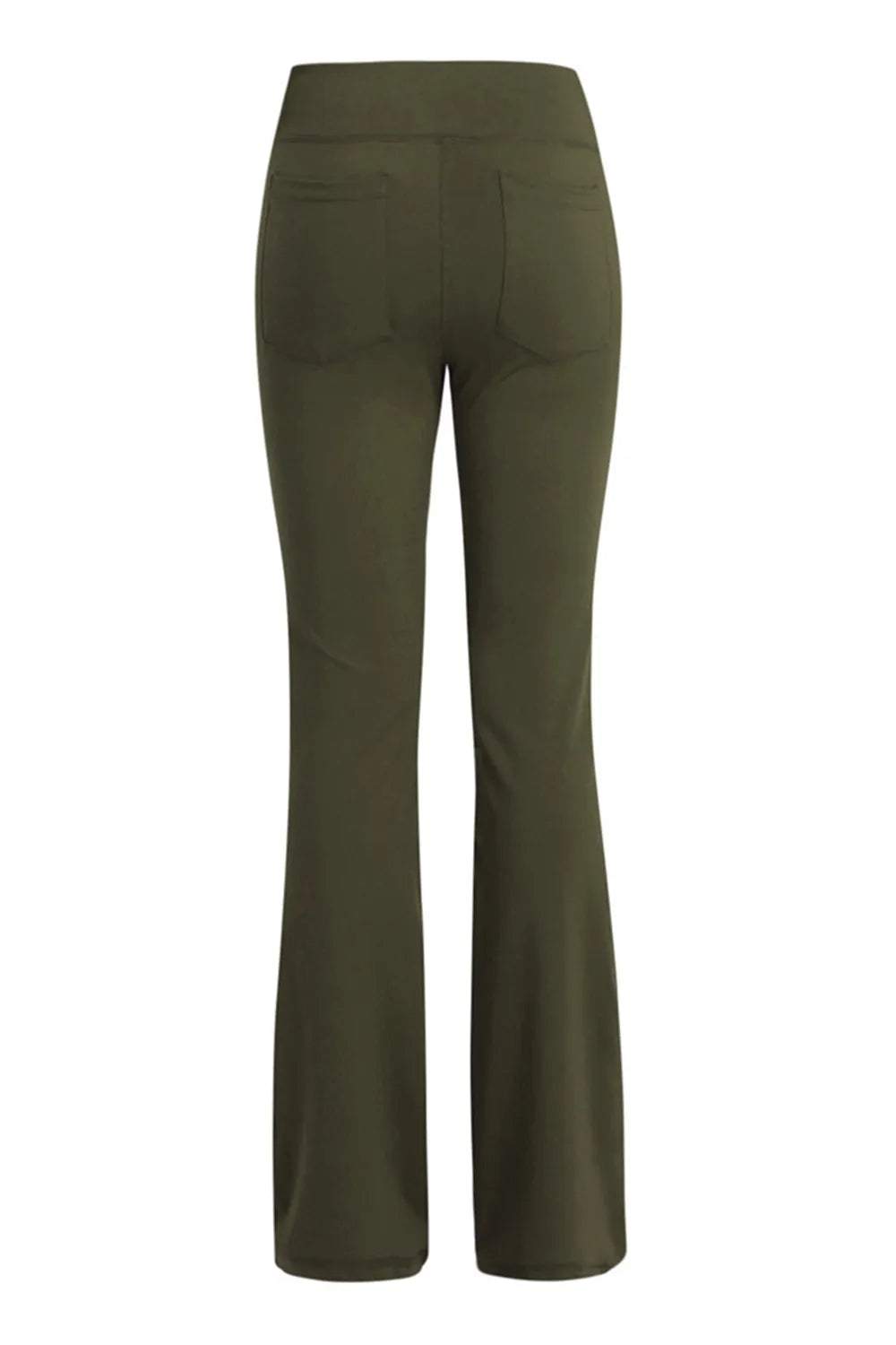 Workout pants back view showing high waist fit