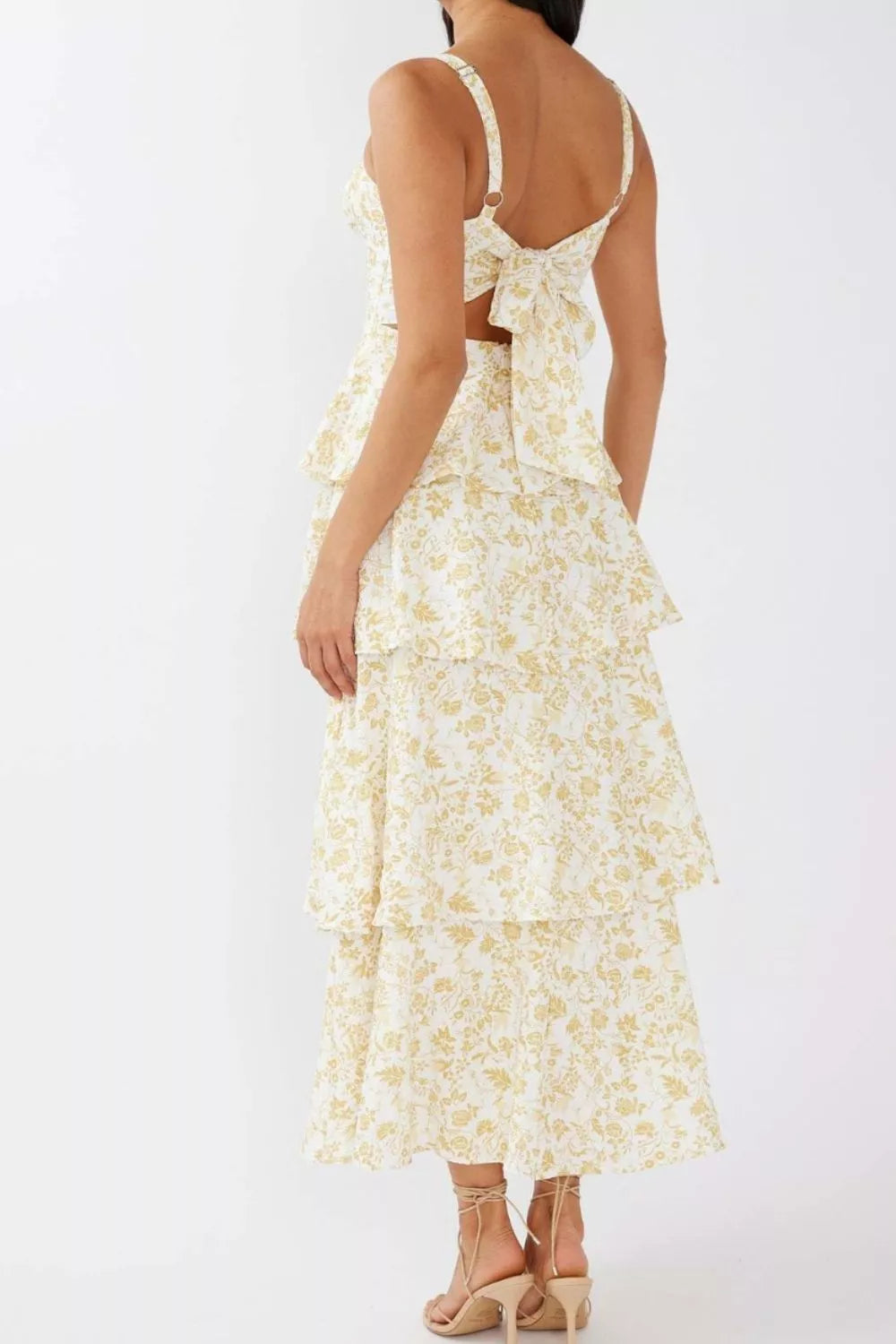 Flowy tiered maxi dress in motion