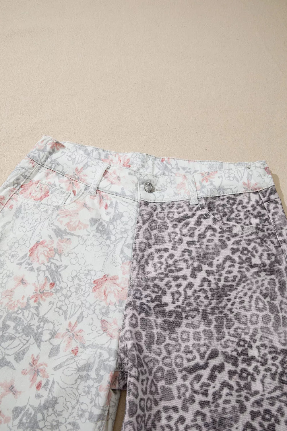 Printed jeans waistband detail