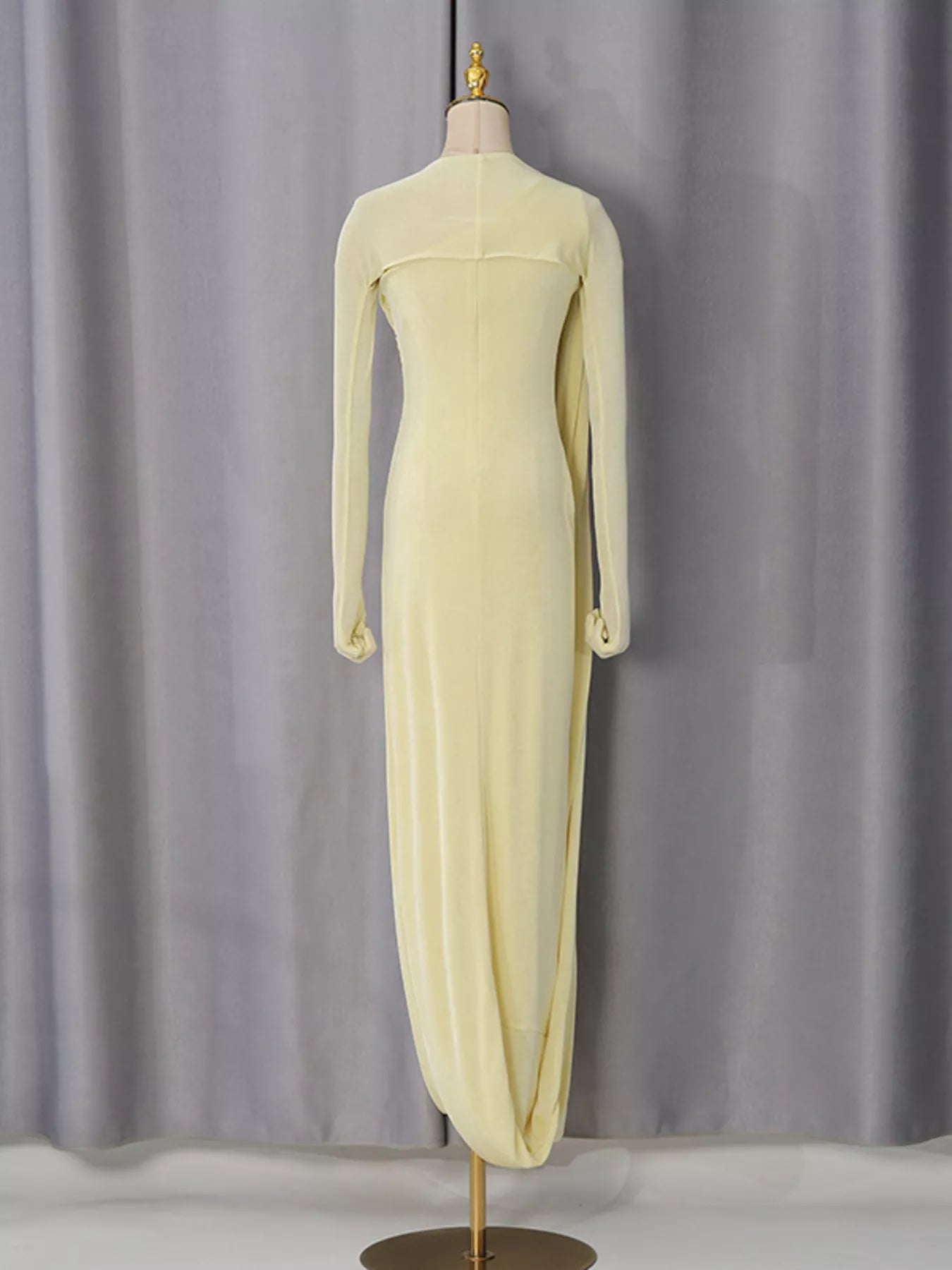 One shoulder maxi dress neckline detail