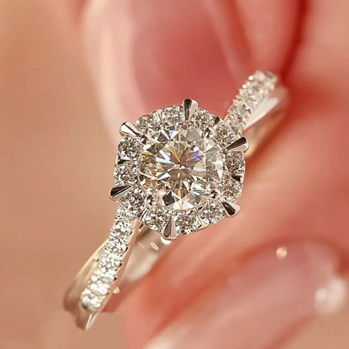Moissanite sterling silver band ring side profile