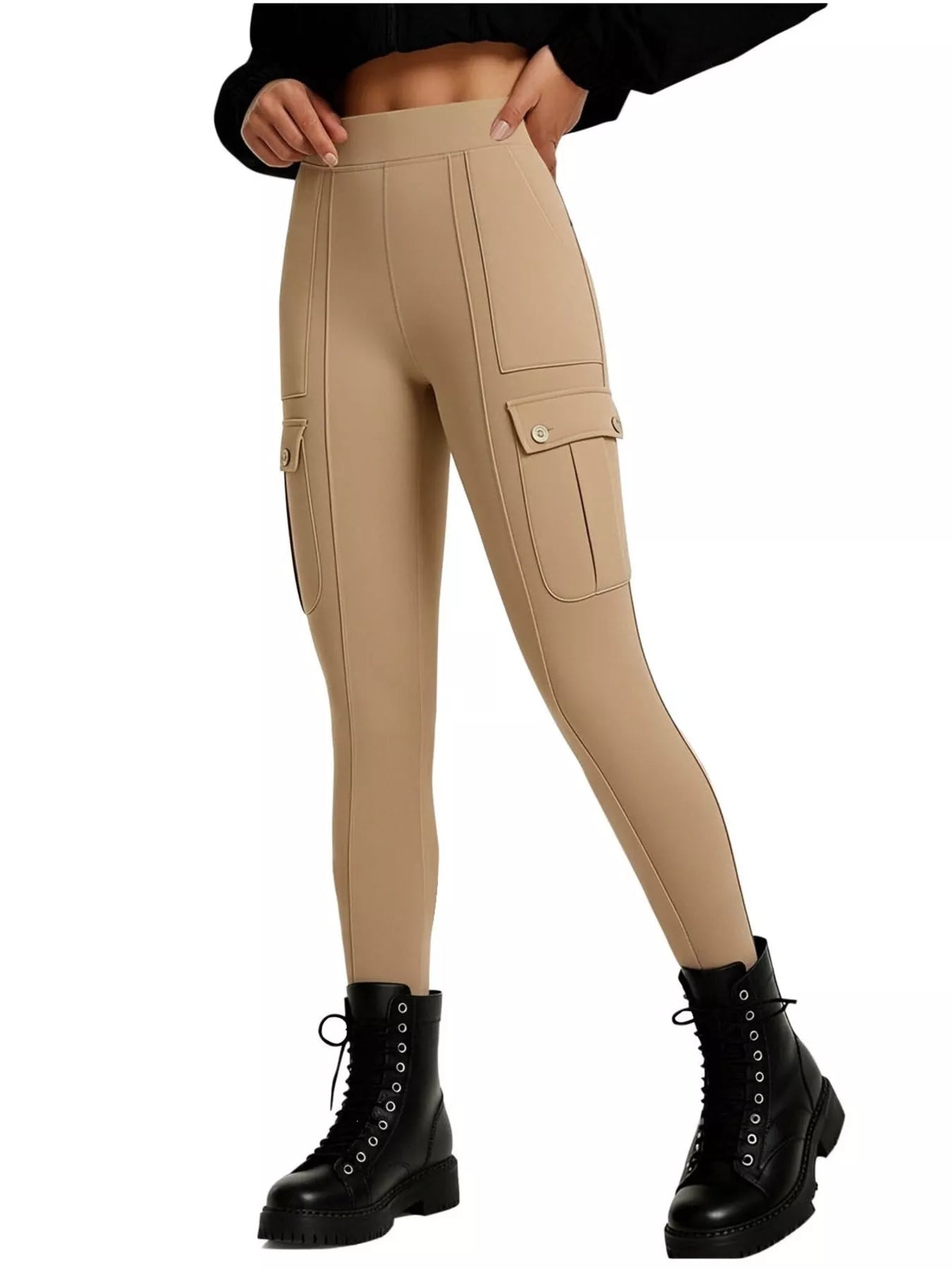 Waistband detail on high waist active pants