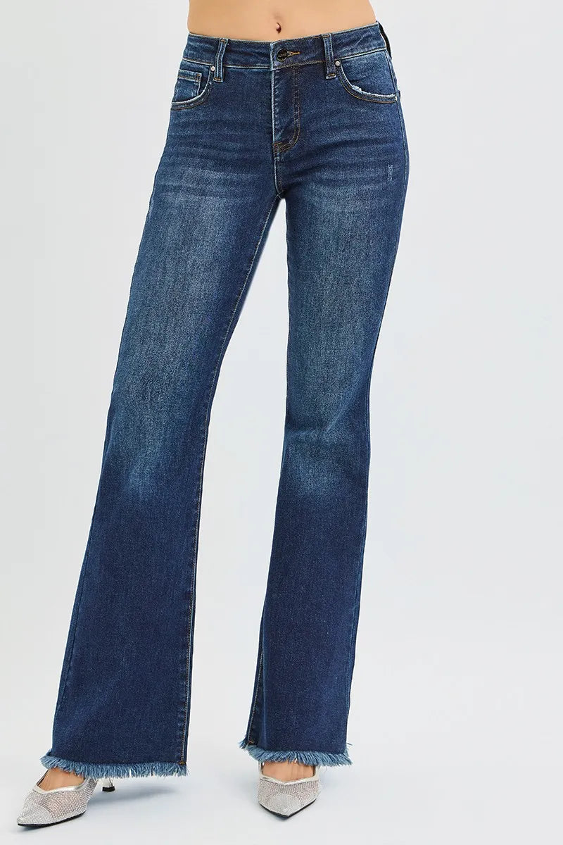 RISEN flare jeans plus size back view