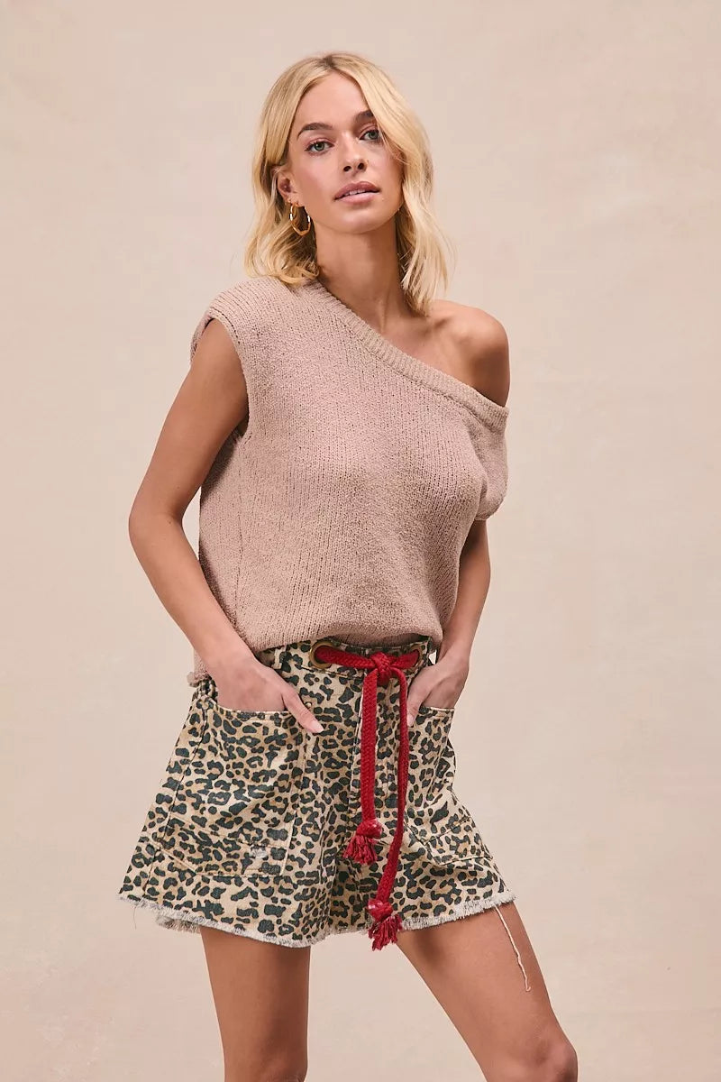 Leopard print shorts back view