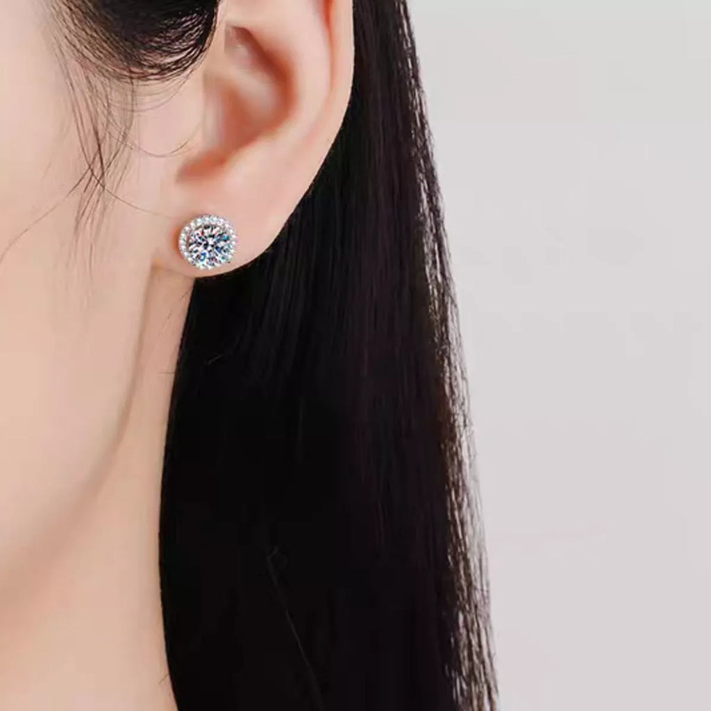 Moissanite studs with matching gift box