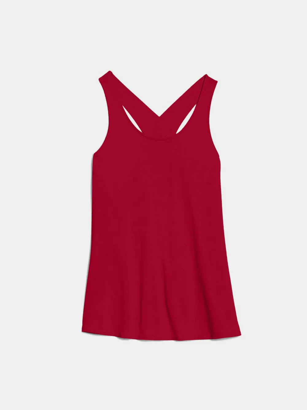 Active tank neckline scoop detail close up