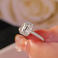 1 carat moissanite sterling silver ring front view