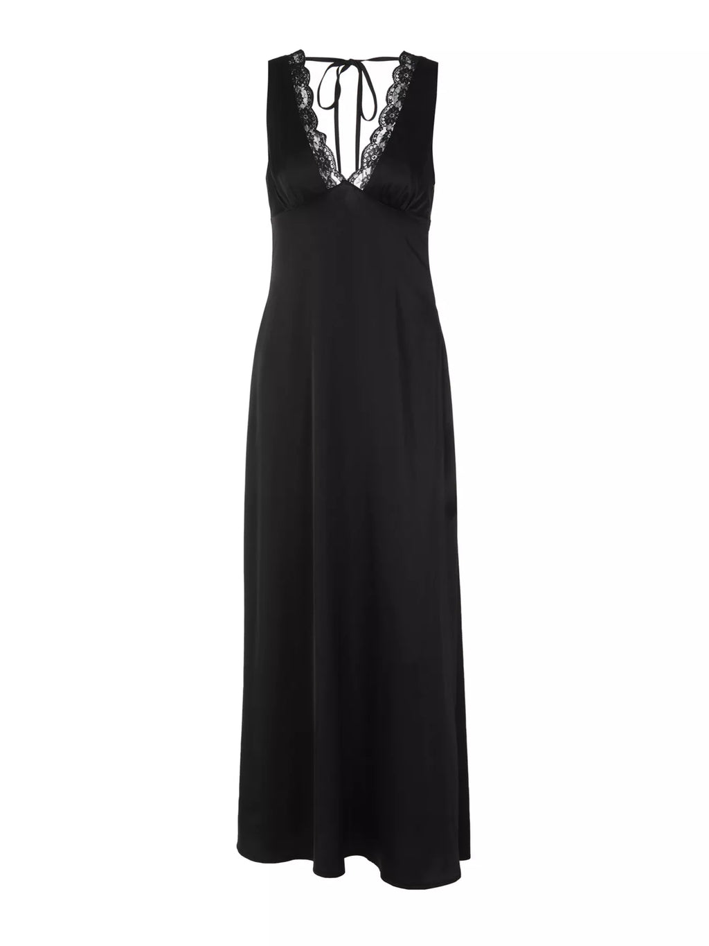 Lace trim maxi dress styled with sandals