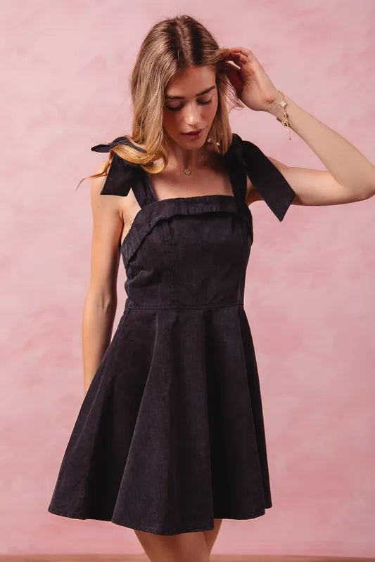 Gameday dress side view showing flared skirt