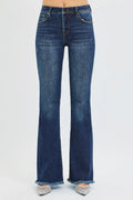 RISEN tummy control mid rise flare jeans front view