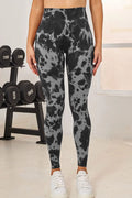 Tie dye high waist active leggings front view