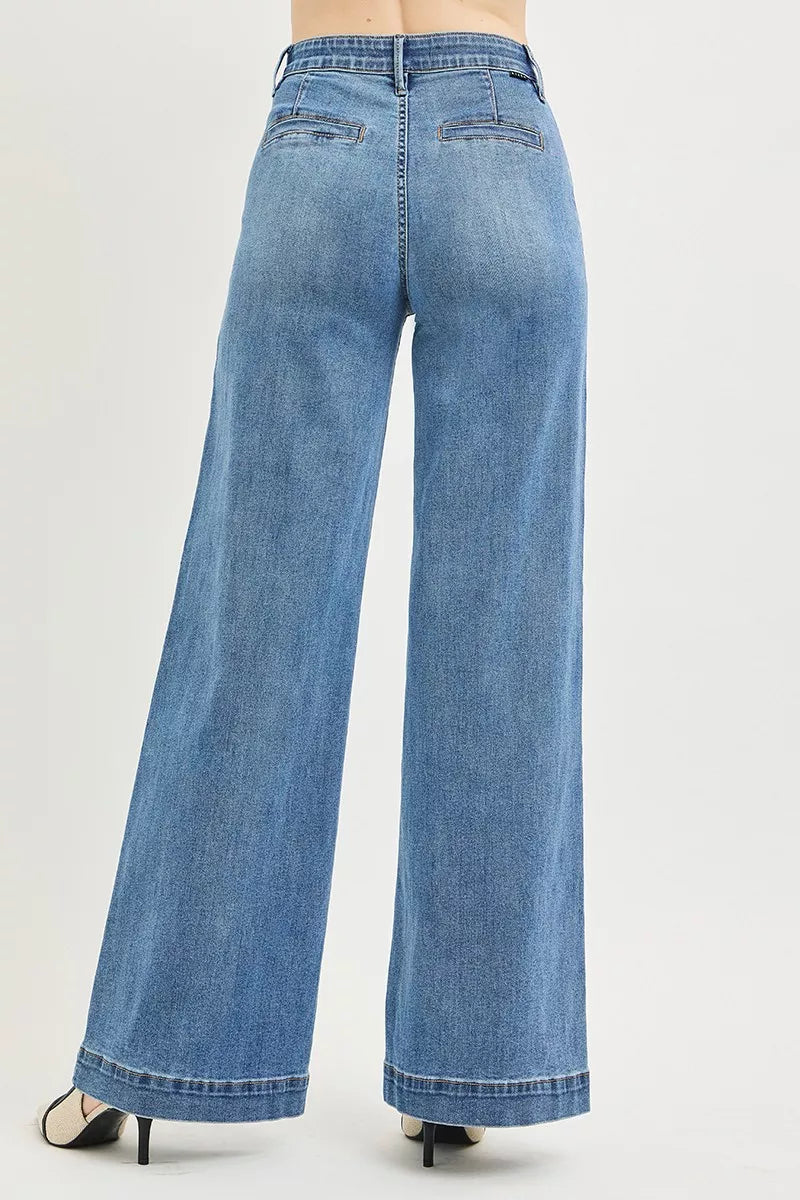 RISEN jeans wide leg silhouette side view