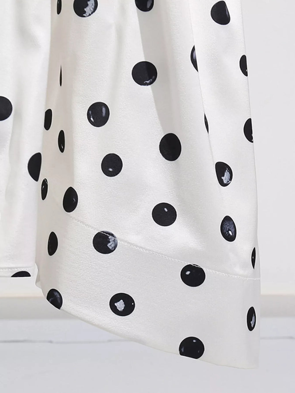 Polka dot midi skirt full length view