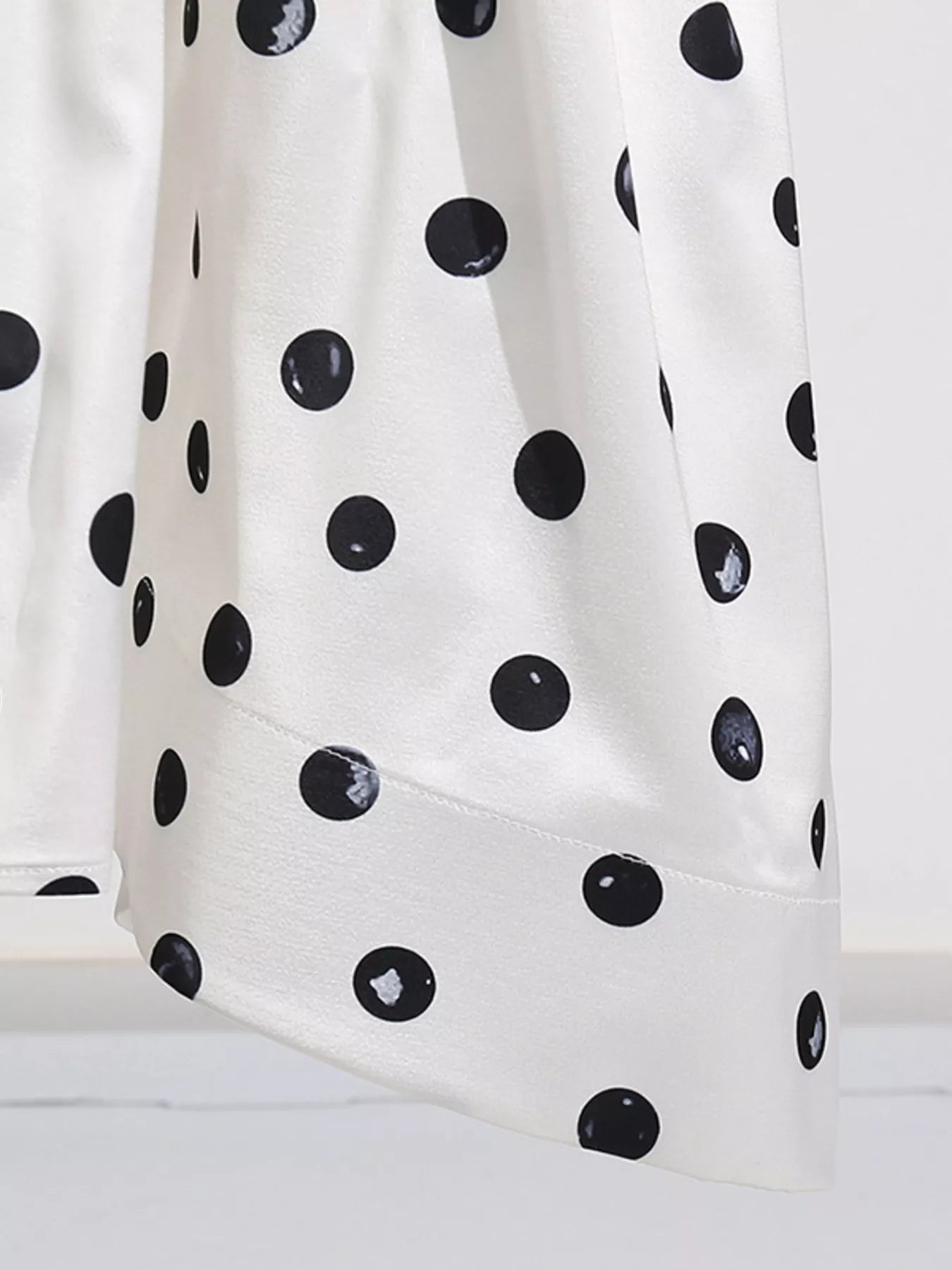Polka dot midi skirt full length view