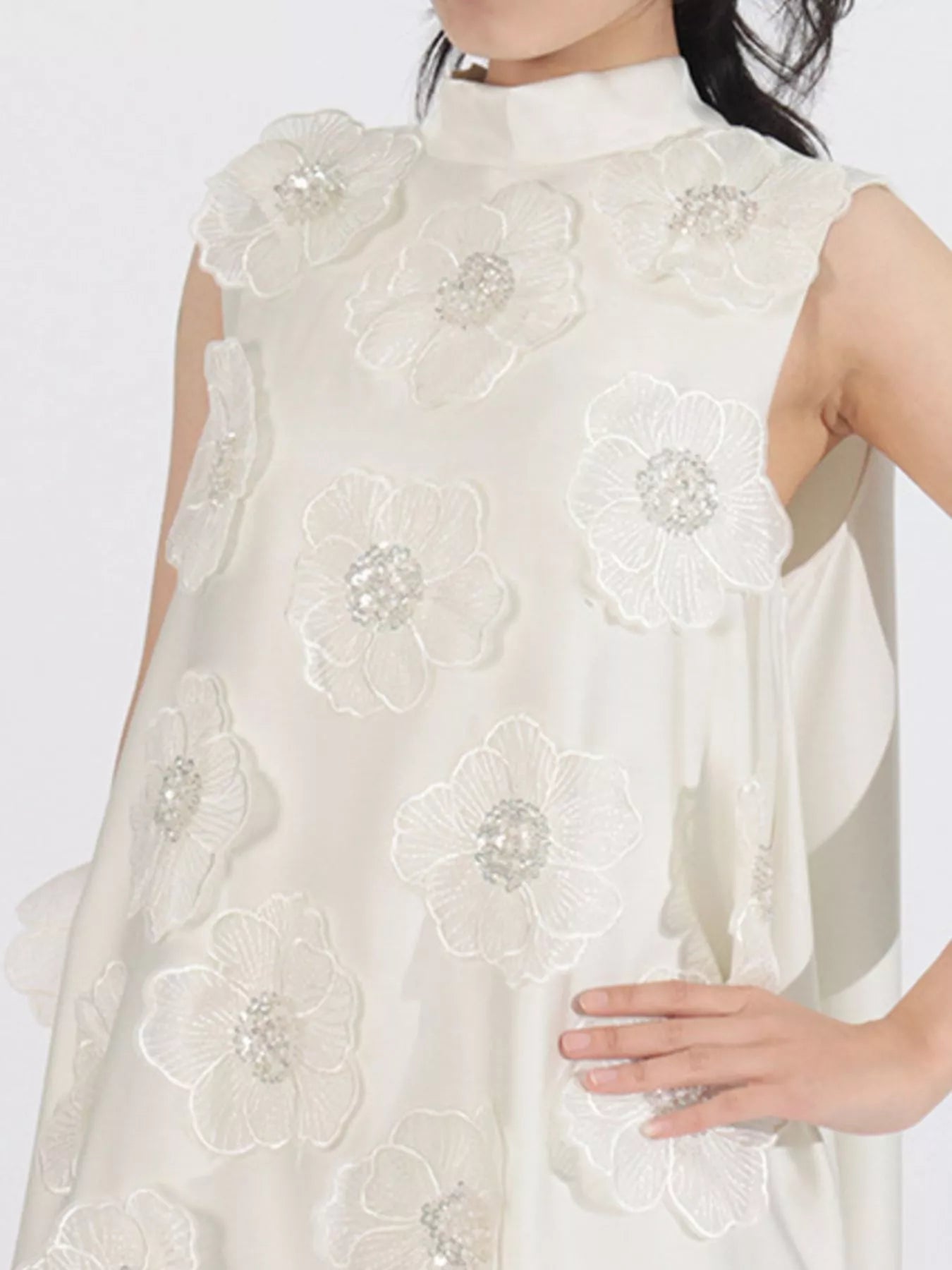 Floral maxi dress in green front view