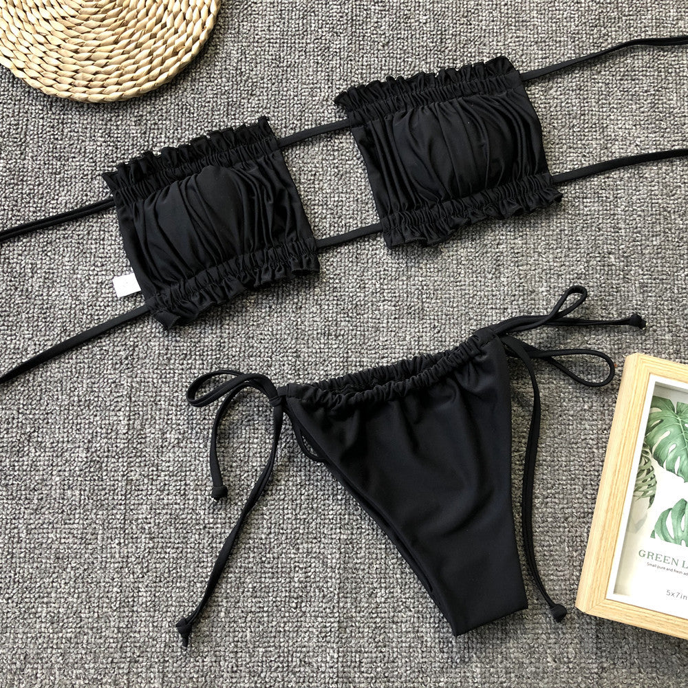 Tie side bikini bottom color detail