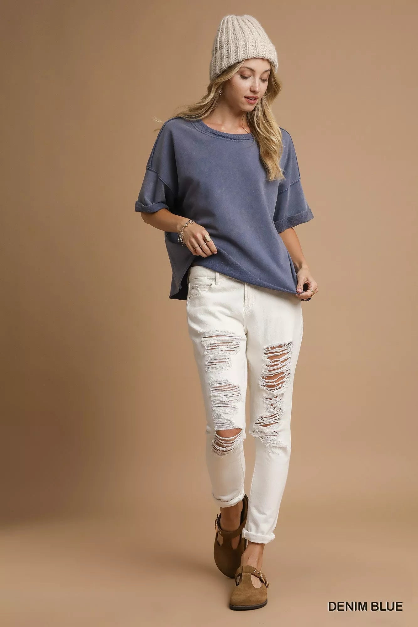 Vintage wash top side view styled