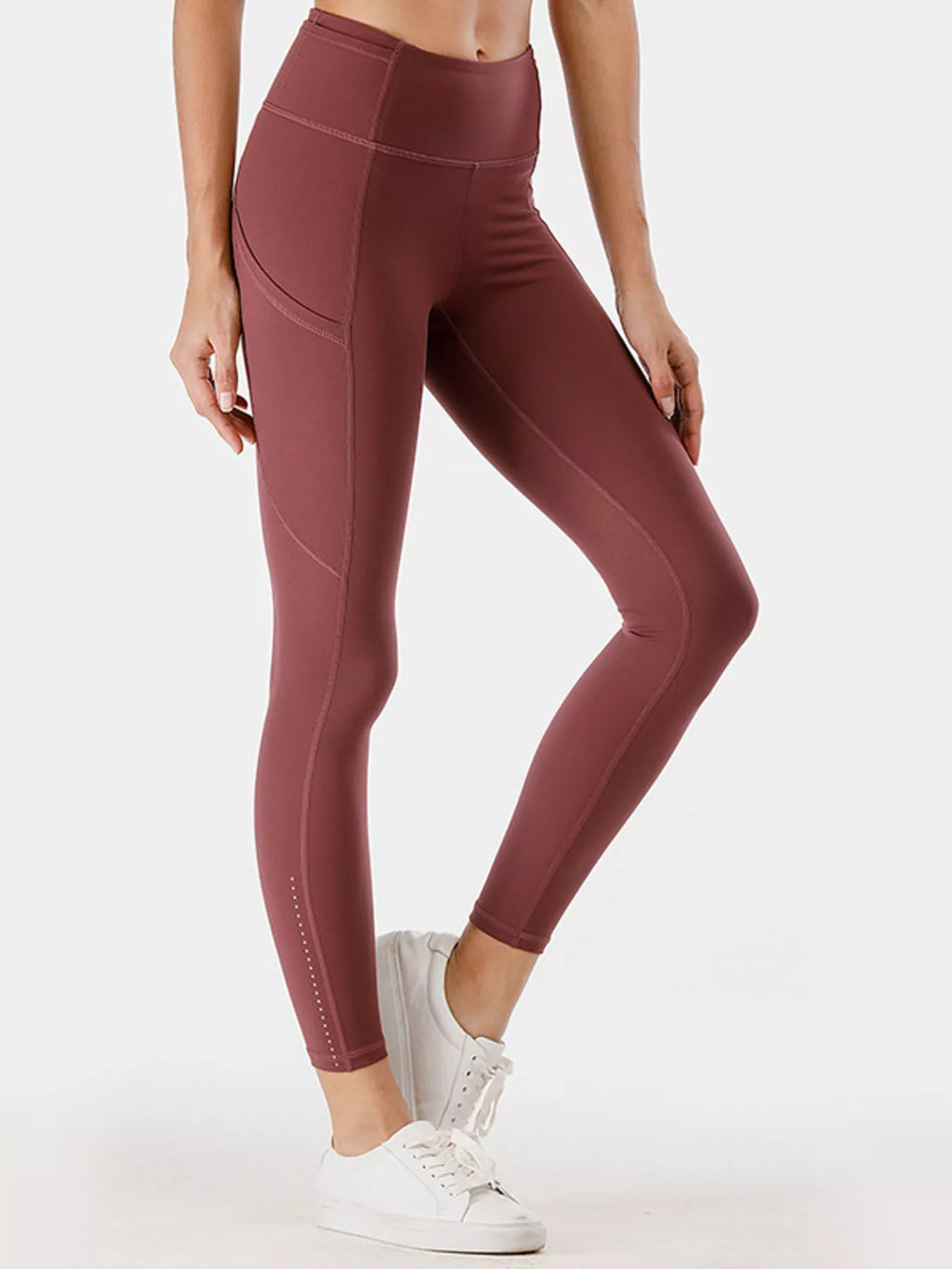Gray high waisted leggings with pockets