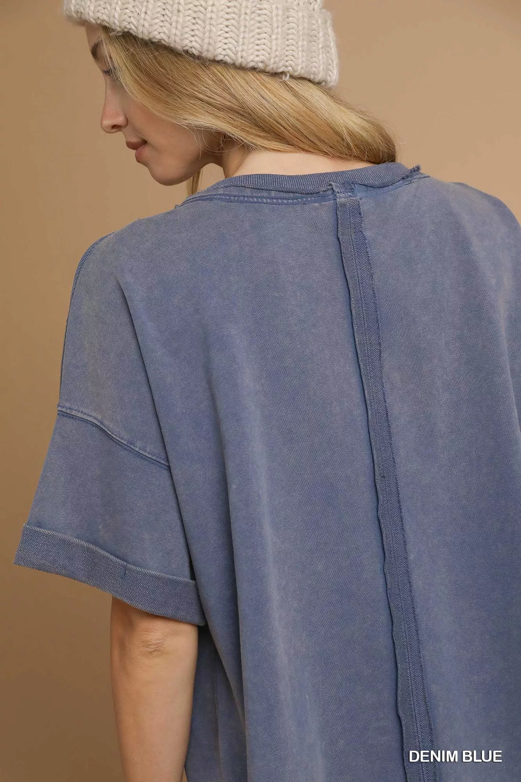 Casual round neck top back view