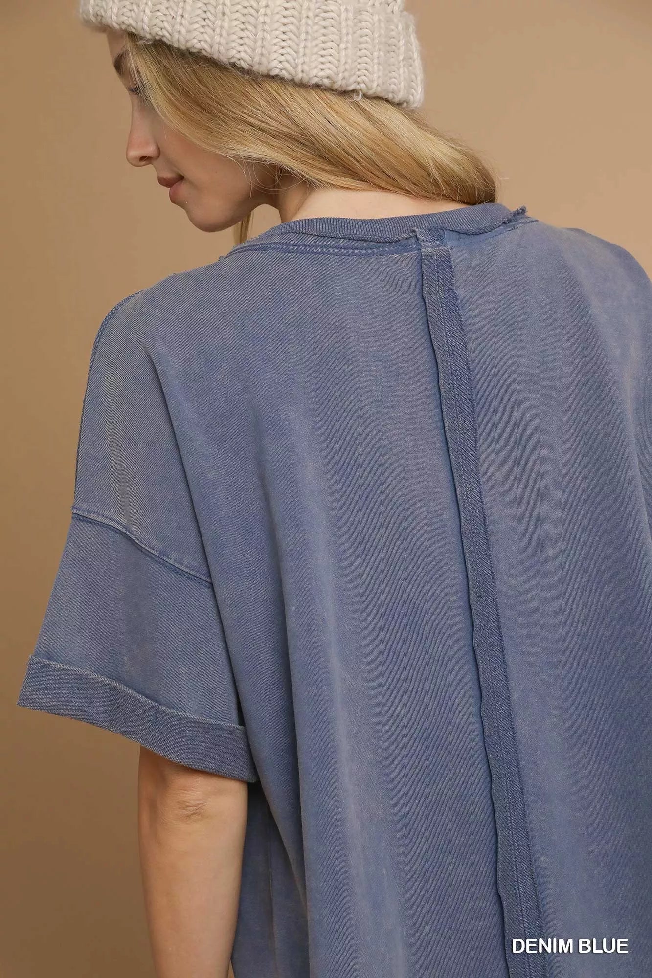 Casual round neck top back view