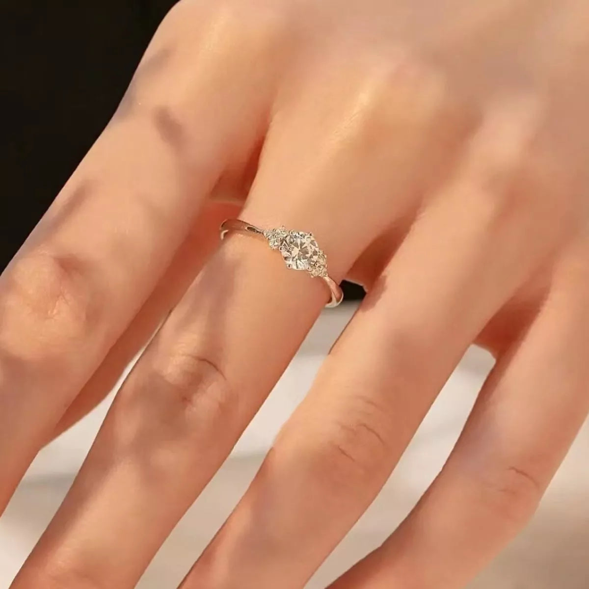 1 carat moissanite ring profile view