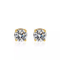 1 carat moissanite sterling silver stud earrings front view