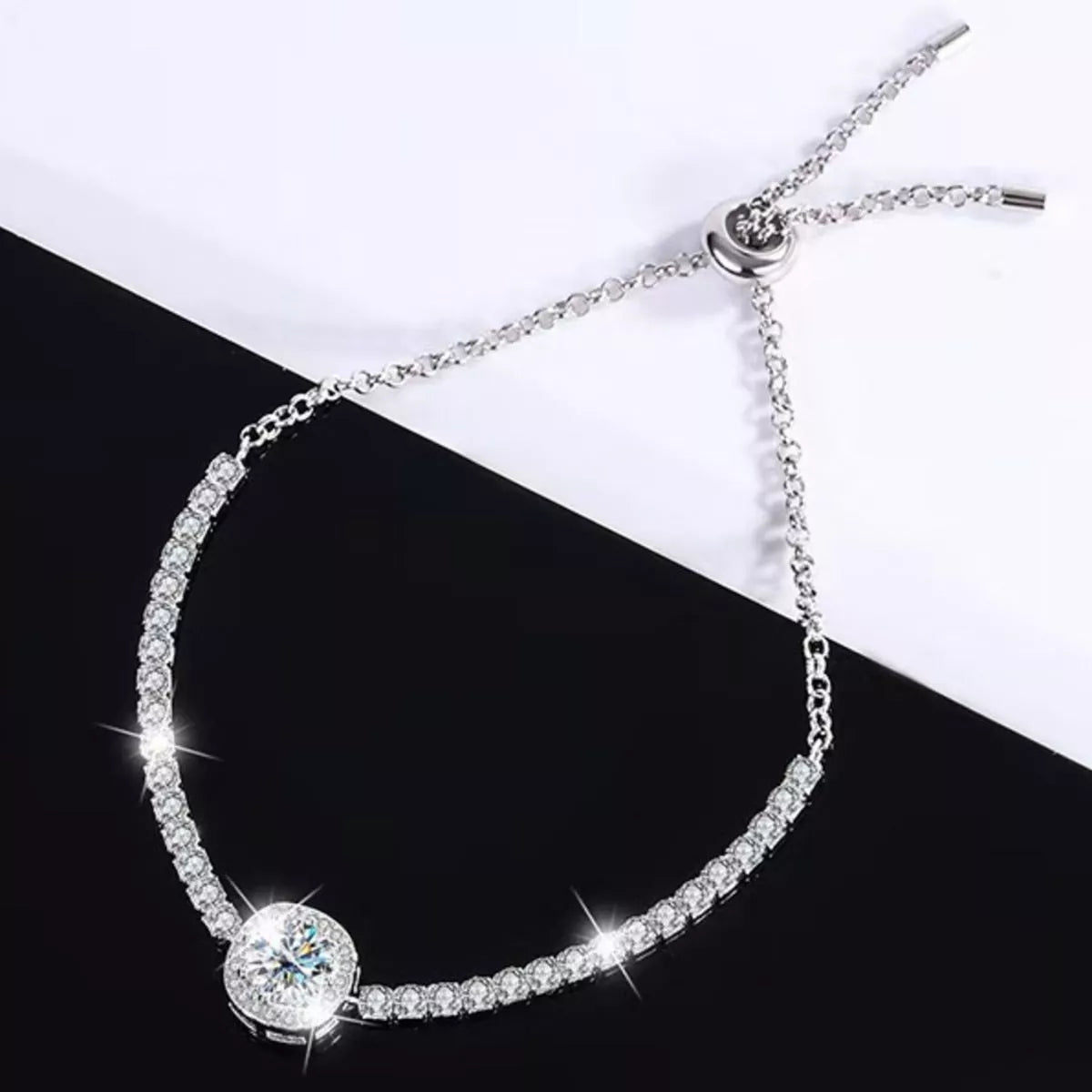 Sterling silver bracelet clasp detail